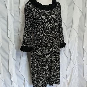 Alfani lace print shift dress